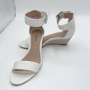 Alfani Kyrah Womens 6M White Ankle Strap Wedge Sandals‎ Espadrille Size 7M